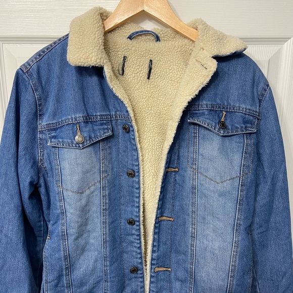 Primark custom painted denim sherpa jacket - Picture 4 of 11